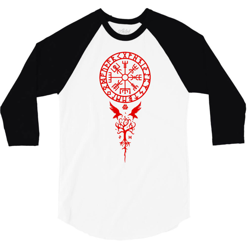 Vegvisir Runes Funny Viking Compass Nordic Gift Men Women 3/4 Sleeve Shirt | Artistshot