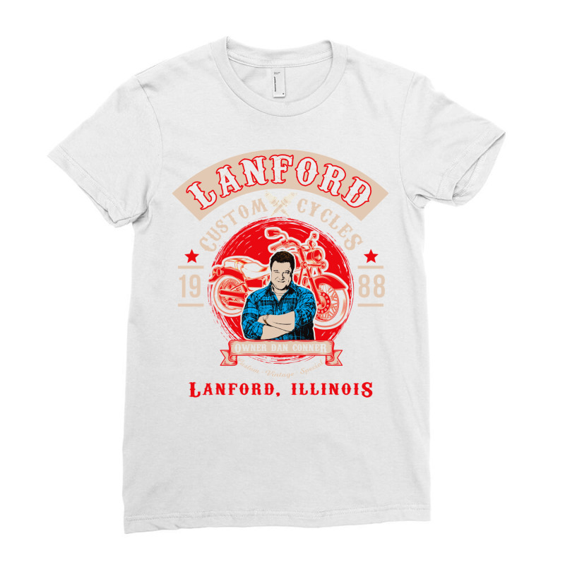 Lanford Custom Cycles Dan Conner Ladies Fitted T-Shirt by kebabbmkhabar | Artistshot