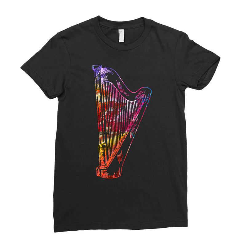 Harp Player T  Shirt Harp Instrument Music Gift Idea T  Shirt Ladies Fitted T-Shirt by whitneyheller565 | Artistshot