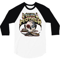 Metal Mother With Rose 3/4 Sleeve Shirt | Artistshot