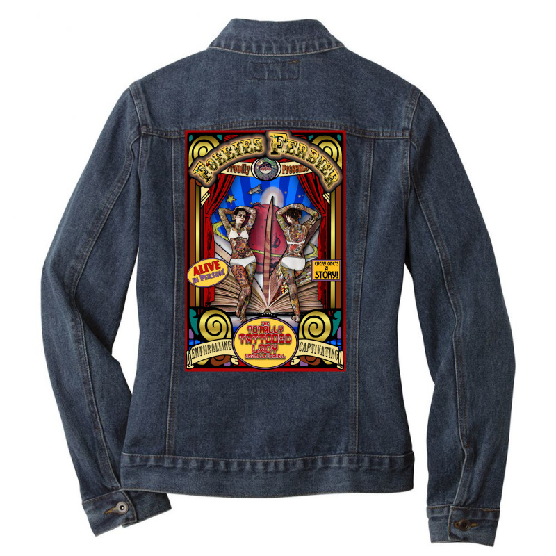 The Tattooed Lady Sideshow Poster 1 Ladies Denim Jacket by duriomort6 | Artistshot