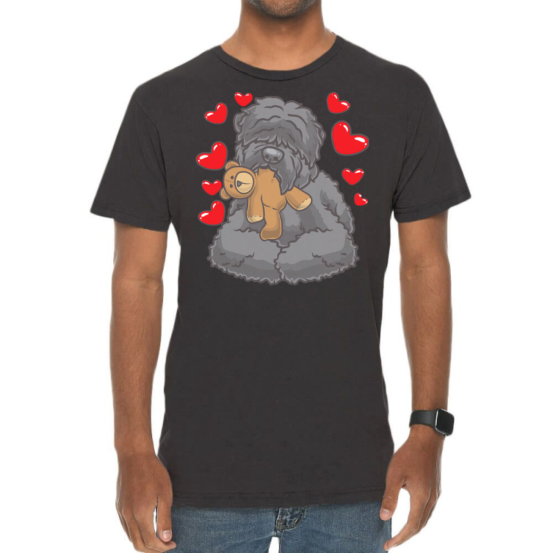 Russkiy Tchiorny Terrier T  Shirt Black Russian Terrier With Stuffed A Vintage T-Shirt by stammivy480 | Artistshot