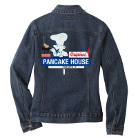 The Original Pancake House Breakfast Restaurant's Marquee From First C Ladies Denim Jacket | Artistshot