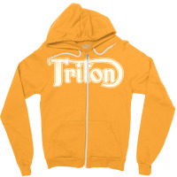 Triton Classic Motorcycles In Vintage Cream Zipper Hoodie | Artistshot