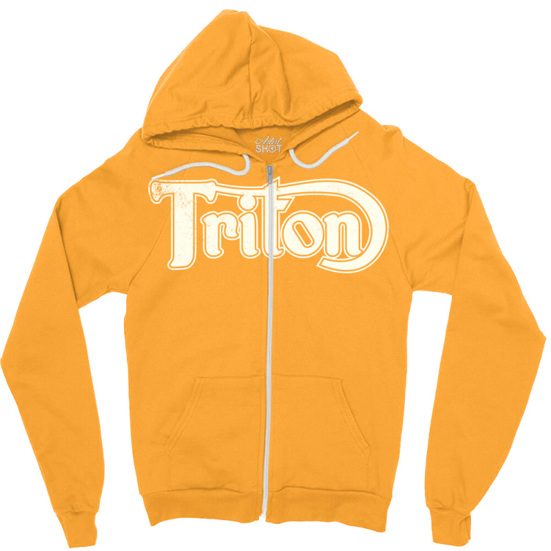 Triton Classic Motorcycles In Vintage Cream Zipper Hoodie by ledwonsteenyi | Artistshot