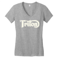 Triton Classic Motorcycles In Vintage Cream Women's V-neck T-shirt | Artistshot