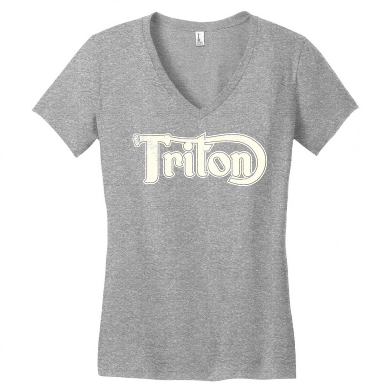 Triton Classic Motorcycles In Vintage Cream Women's V-Neck T-Shirt by ledwonsteenyi | Artistshot