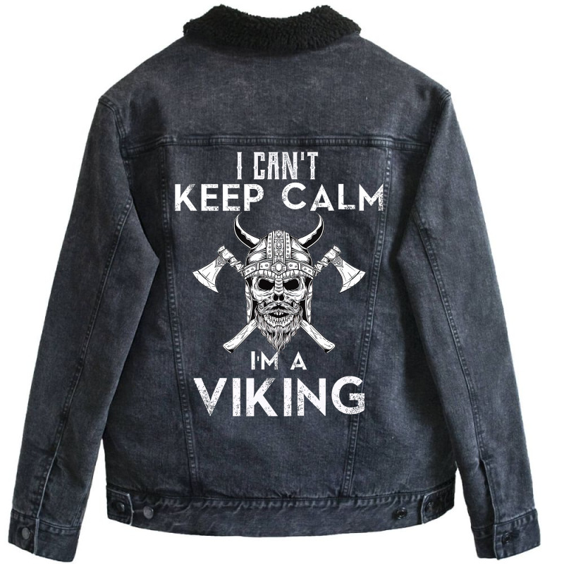 Viking Norse With Helmet And Axes Unisex Sherpa-lined Denim Jacket | Artistshot