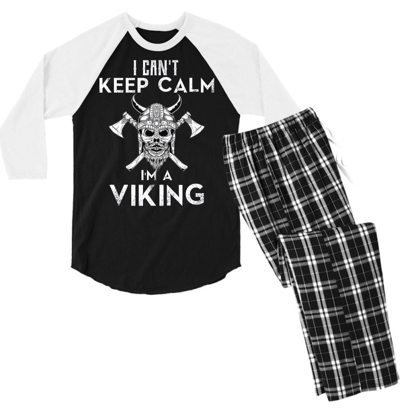 Viking Norse With Helmet And Axes Men's 3/4 Sleeve Pajama Set | Artistshot