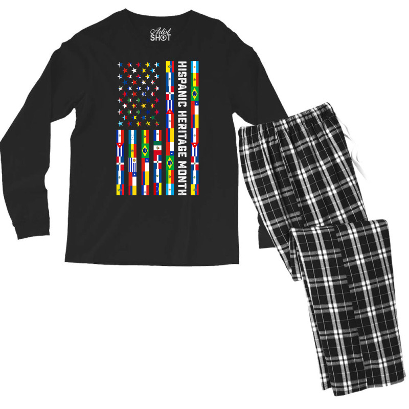 National Hispanic Heritage Month Celebration Latin Flags Men's Long Sleeve Pajama Set by KimberleeWilson786 | Artistshot