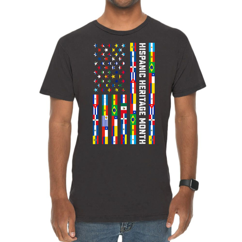 National Hispanic Heritage Month Celebration Latin Flags Vintage T-Shirt by KimberleeWilson786 | Artistshot