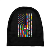 National Hispanic Heritage Month Celebration Latin Flags Baby Beanies | Artistshot