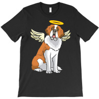 St Bernard Dog T  Shirt Saint Bernard With Guardian Angel Saying T  Sh T-shirt | Artistshot