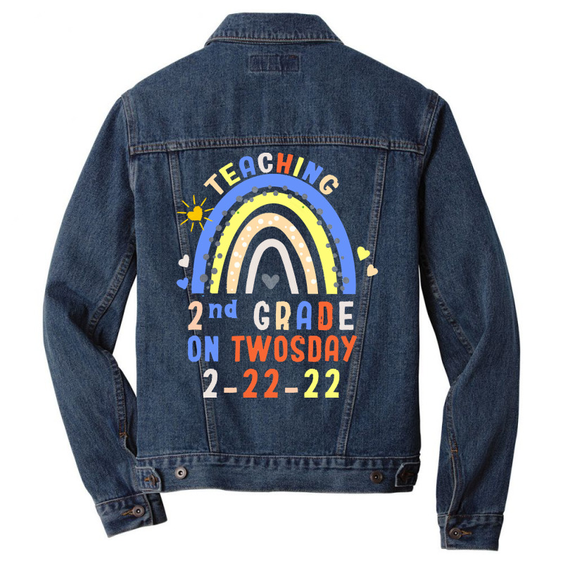 Teaching 2nd Grade On Twosday 2 22 22 H T  Shirt Teaching 2nd Grade On Men Denim Jacket by stammivy480 | Artistshot