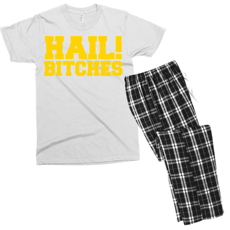 State Of Michigan Hail Bitches  Ann Arbor Mi Fun Adult Men's T-shirt Pajama Set | Artistshot