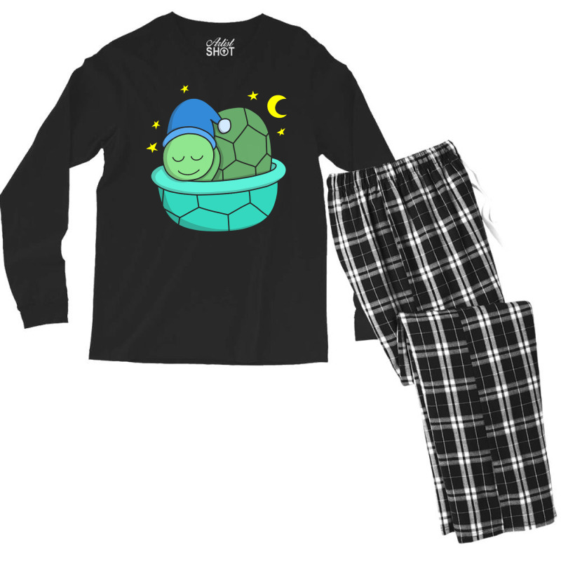 Turtle T  Shirt Cute Sleepy Turtle T  Shirt Men's Long Sleeve Pajama Set by stammivy480 | Artistshot