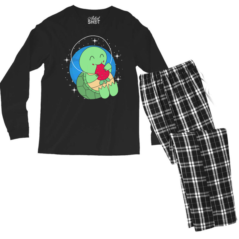 Turtle T  Shirt Space Turtle Strawberry T  Shirt Men's Long Sleeve Pajama Set by stammivy480 | Artistshot