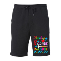 Twosday 2 22 22 T  Shirt Teaching 2nd Grade On Twosday 100 Days Februa Fleece Short | Artistshot