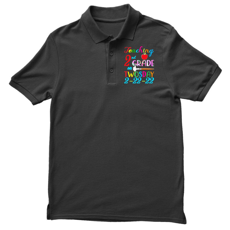 Twosday 2 22 22 T  Shirt Teaching 2nd Grade On Twosday 100 Days Februa Men's Polo Shirt by stammivy480 | Artistshot