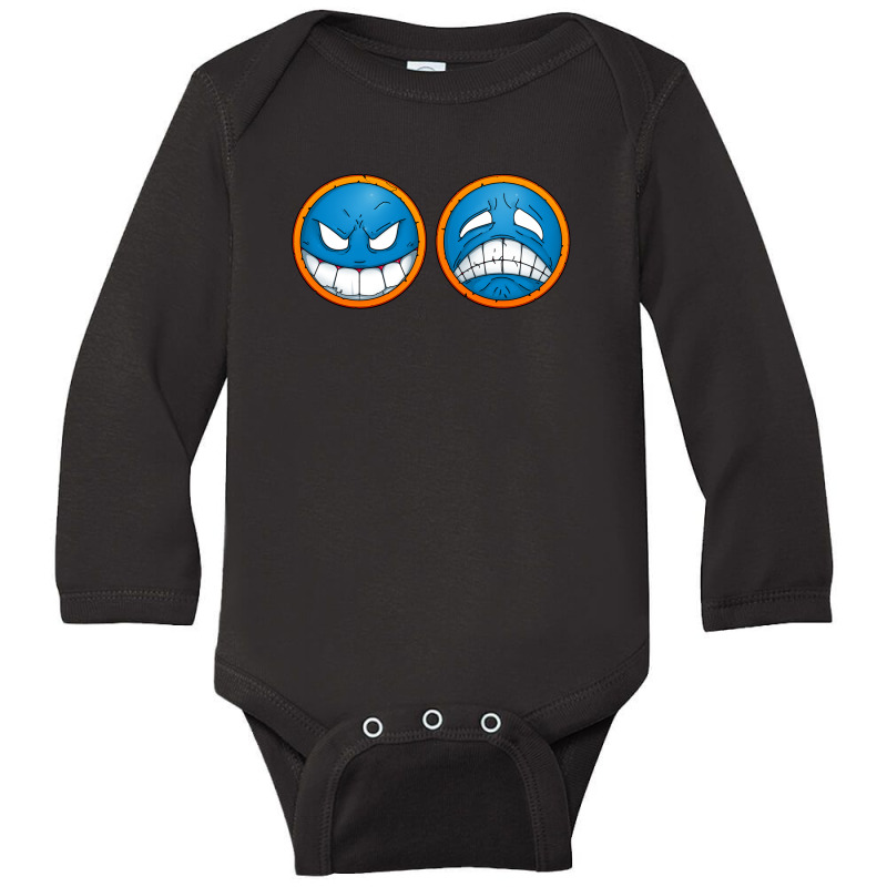 Two Blue Angry Long Sleeve Baby Bodysuit by almulk | Artistshot