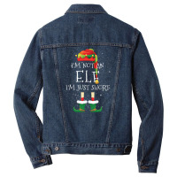 I'm Not An Elf I'm Just Short   Matching Christmas Family Pajama Men Denim Jacket | Artistshot