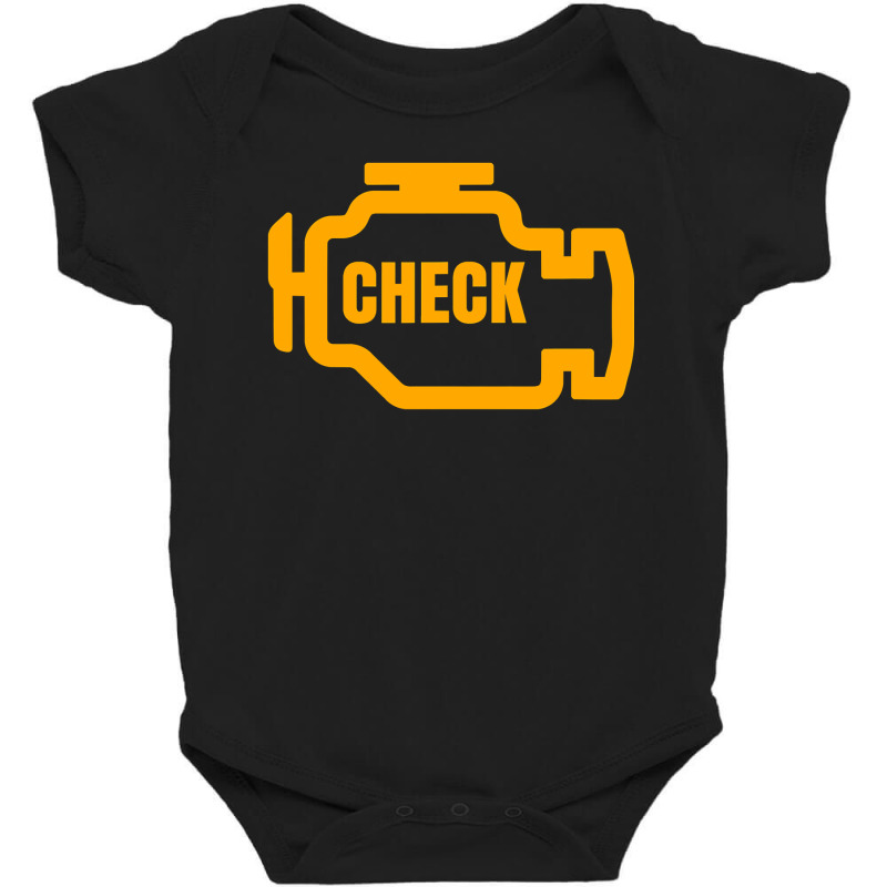 Yellow Car Engine Dashboard Warning Light  Funny Mechanic Baby Bodysuit by KimberleeWilson786 | Artistshot