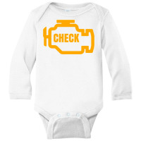 Yellow Car Engine Dashboard Warning Light  Funny Mechanic Long Sleeve Baby Bodysuit | Artistshot