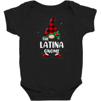 Latina Gnome Buffalo Plaid Matching Family Christmas Pajama Funny Gift Baby Bodysuit | Artistshot