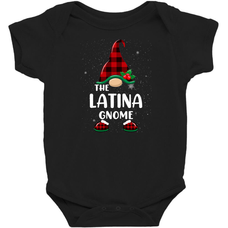 Latina Gnome Buffalo Plaid Matching Family Christmas Pajama Funny Gift Baby Bodysuit by DaniArt | Artistshot