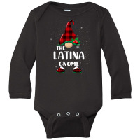 Latina Gnome Buffalo Plaid Matching Family Christmas Pajama Funny Gift Long Sleeve Baby Bodysuit | Artistshot