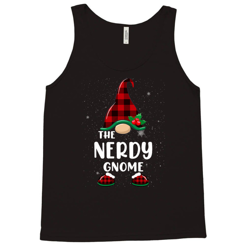 Nerdy Gnome Buffalo Plaid Matching Family Christmas Pajama Tank Top | Artistshot