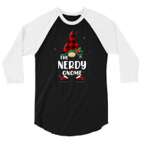 Nerdy Gnome Buffalo Plaid Matching Family Christmas Pajama 3/4 Sleeve Shirt | Artistshot