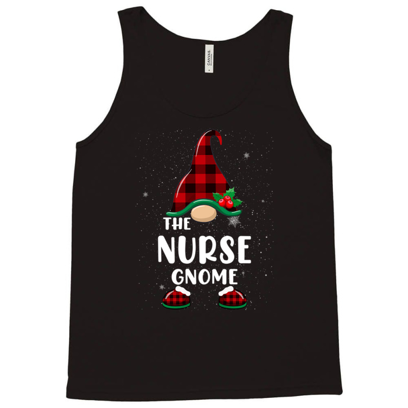 Nurse Gnome Buffalo Plaid Matching Family Christmas Pajama Tank Top | Artistshot