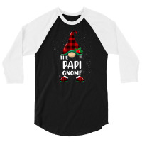 Papi Gnome Buffalo Plaid Matching Family Christmas Pajama Funny Gift 3/4 Sleeve Shirt | Artistshot