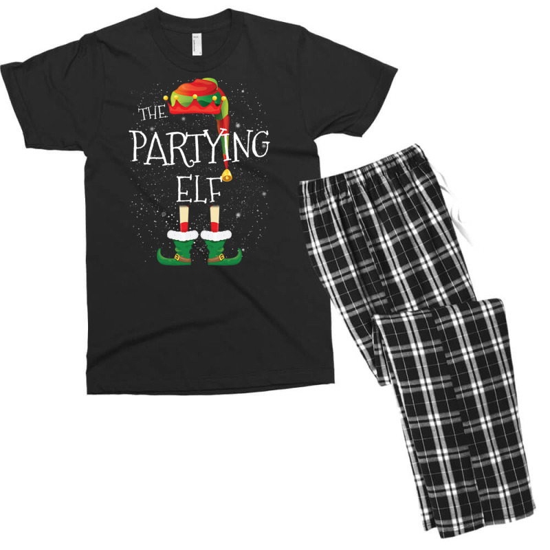 Partying Elf Family Matching Christmas Group Funny Pajama Gift Men's T-shirt Pajama Set | Artistshot