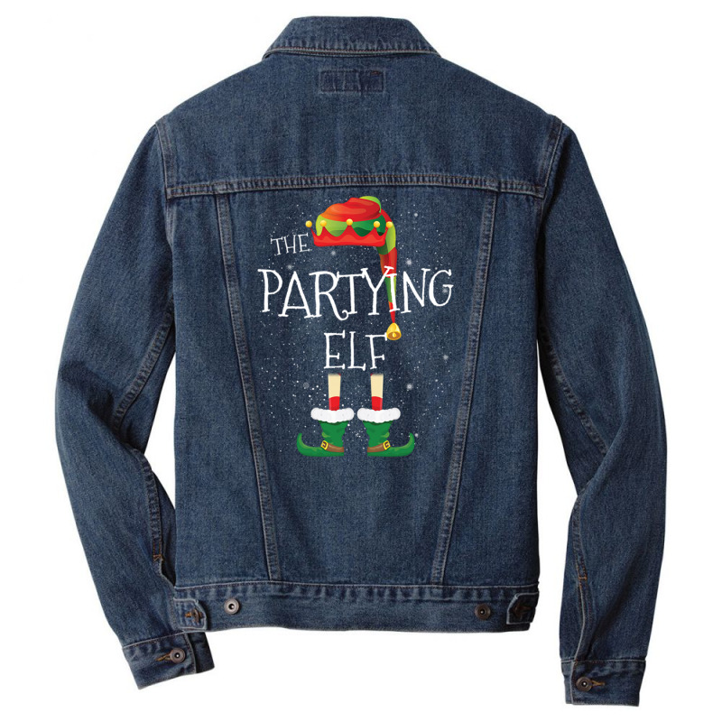 Partying Elf Family Matching Christmas Group Funny Pajama Gift Men Denim Jacket | Artistshot