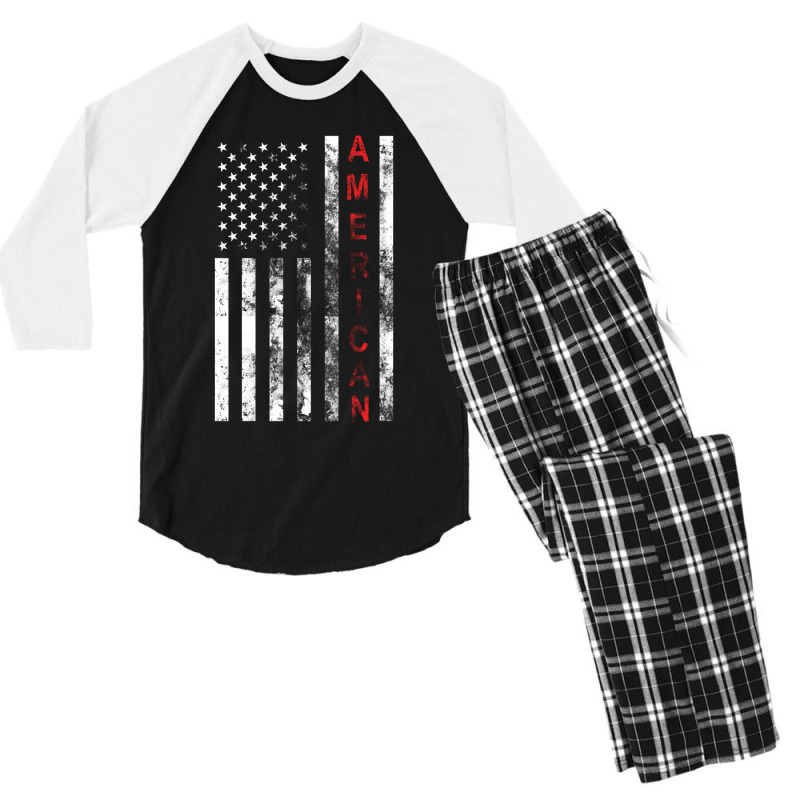 Usa Flag Men's 3/4 Sleeve Pajama Set | Artistshot