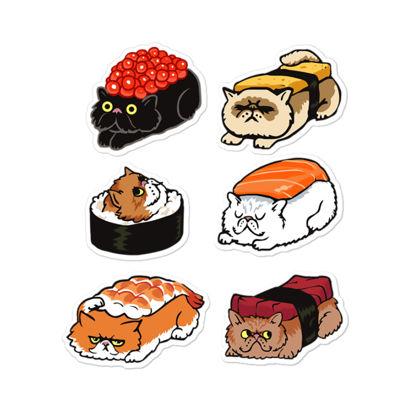 Sushi Persian Cat Sticker | Artistshot