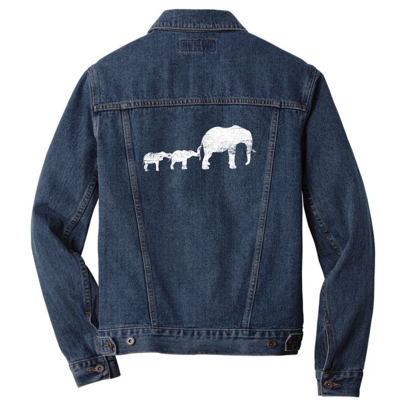 Animal Lover Gift Africa Safari Animals Family Elephant Men Denim Jacket | Artistshot