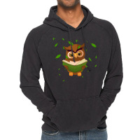 Owl Reading A Book Vintage Hoodie | Artistshot