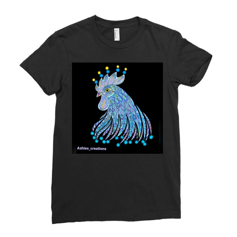 Rooster Ladies Fitted T-Shirt by Ashiesart | Artistshot