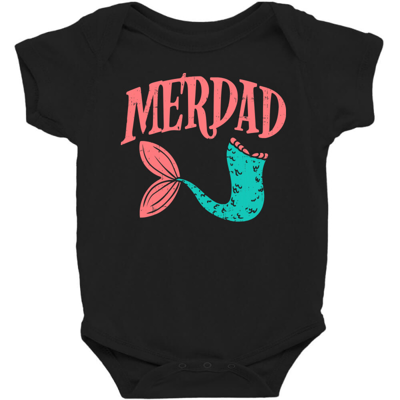 Merdad Fish Tail Funny Dad Mermaid Family Matching Men Gift Baby Bodysuit | Artistshot