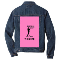 Exercise Daily   Walk With The Lord   Womens Version Men Denim Jacket | Artistshot