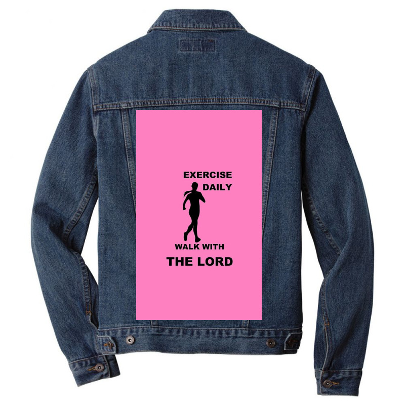 Exercise Daily   Walk With The Lord   Womens Version Men Denim Jacket | Artistshot