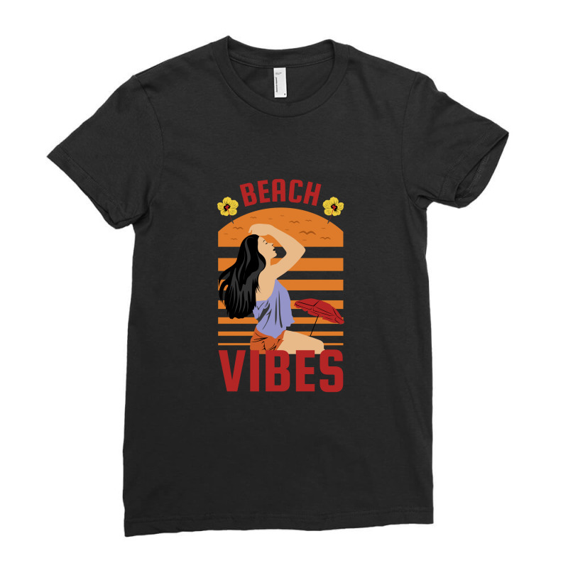 Beach Vibes Ladies Fitted T-Shirt by April Shop | Artistshot