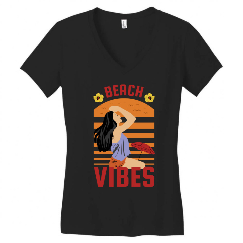 Beach Vibes Women's V-Neck T-Shirt by April Shop | Artistshot