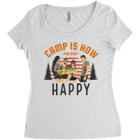 Camp Is How You Stay Happy Women's Triblend Scoop T-shirt | Artistshot