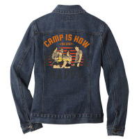 Camp Is How You Stay Happy Ladies Denim Jacket | Artistshot