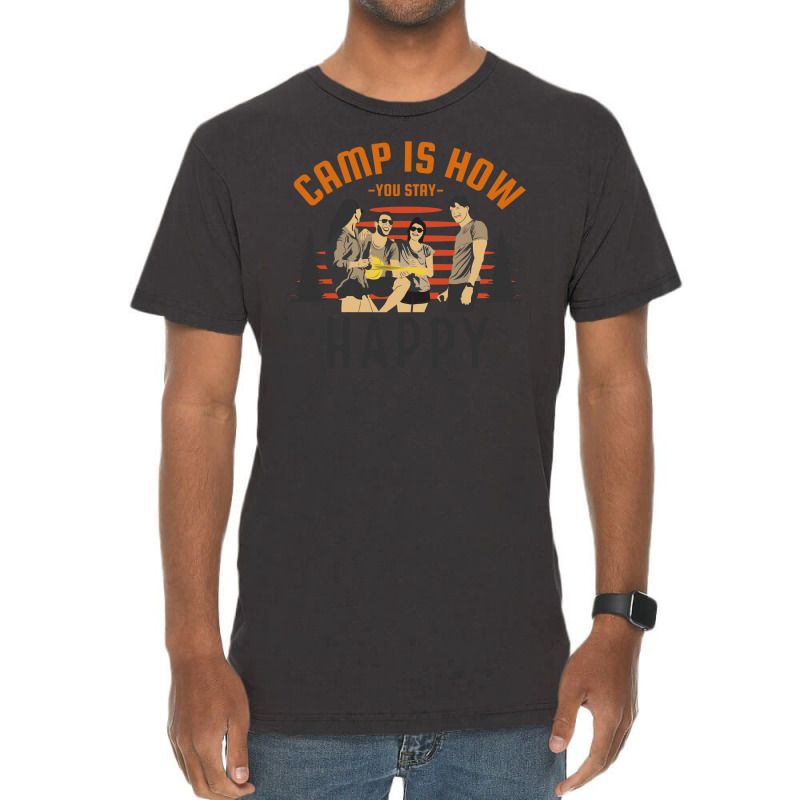 Camp Is How You Stay Happy Vintage T-Shirt by April Shop | Artistshot