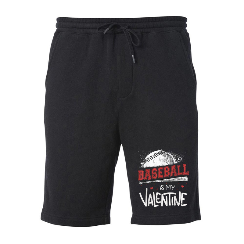 Happy Valentines Day 2020 Baseball Is My Valentine Fleece Short | Artistshot